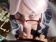 Cum In The Mouth Of A Pink-haired Teacher